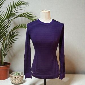 Ralph Lauren Jeans Co. NWT Purple Striped Top Shoulder Zip Elbow Patch Size XS